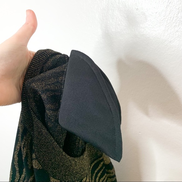 NWT A.L.C. Ziggy Gold Metallic Long Sleeve Mini Dress XL - Picture 7 of 8